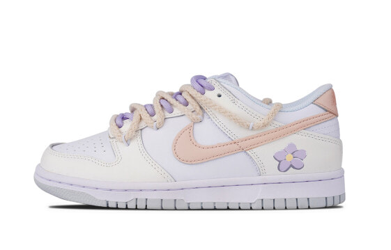 【定制球鞋】 Nike Dunk Low 园野紫罗兰 解构 麻绳 低帮 板鞋 GS 白粉 / Кроссовки Nike Dunk Low DH9765-102