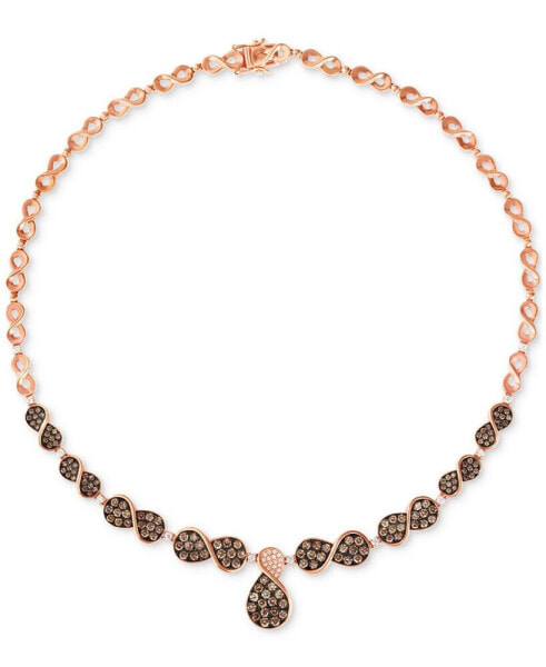 Chocolate Diamond & Vanilla Diamond 17" Statement Necklace (5-3/8 ct. t.w.) in 14k Rose Gold