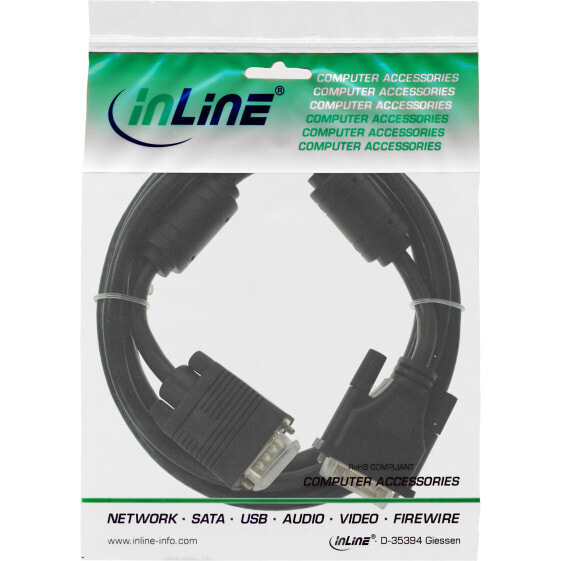 InLine DVI-A Cable 12+5 male / 15 Pin HD male VGA 2m