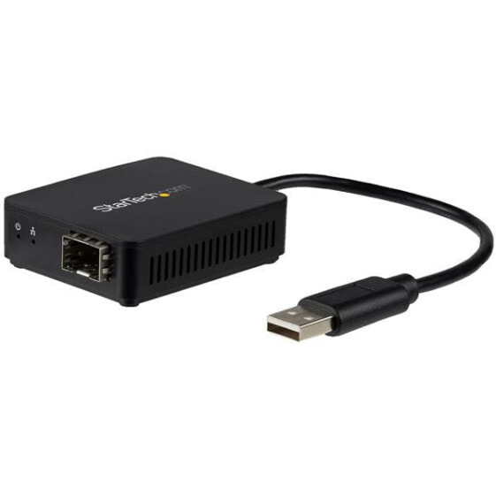 StarTech.com USB 2.0 to Fiber Optic Converter - Open SFP - Wired - USB - Fiber - 100 Mbit/s - Black