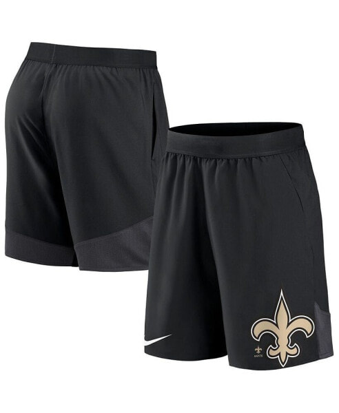 Men's Black New Orleans Saints Stretch Performance Shorts