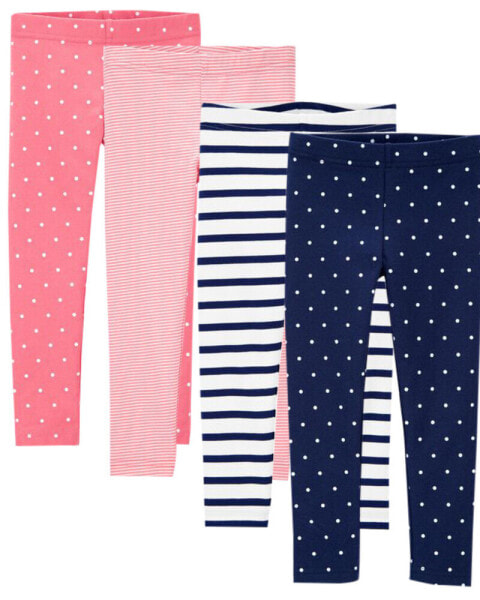 Toddler 4-Pack Striped & Polka Dots Leggings Set 2T