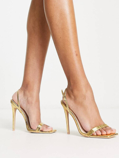 RAID Meryn heeled sandals in gold croc
