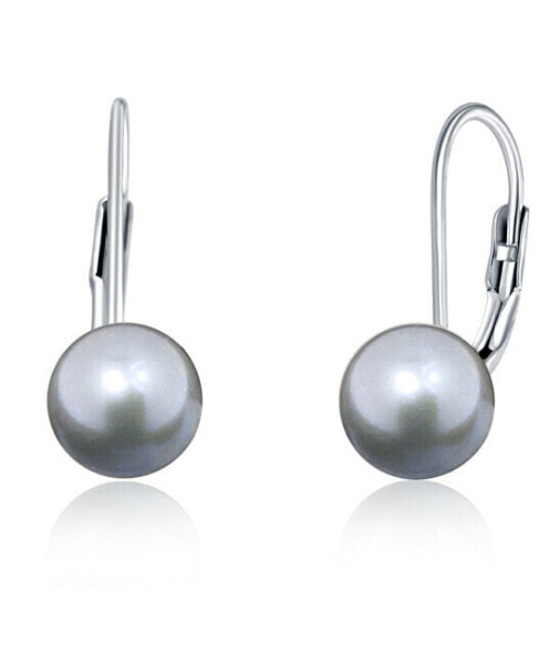 Silver earrings with real gray pearls SVLE0476XD2P6