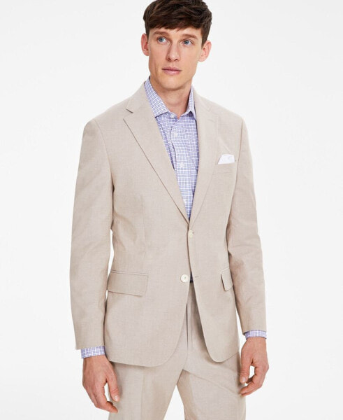 Men's Modern-Fit TH Flex Stretch Chambray Suit Separate Jacket