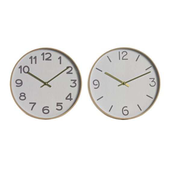 Настенные часы Home ESPRIT Белый Золотой ПВХ 30 x 4 x 30 см (2 штуки)
