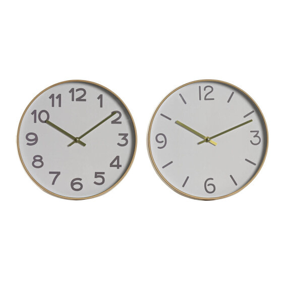 Wall Clock Home ESPRIT White Golden PVC 30 x 4 x 30 cm (2 Units)