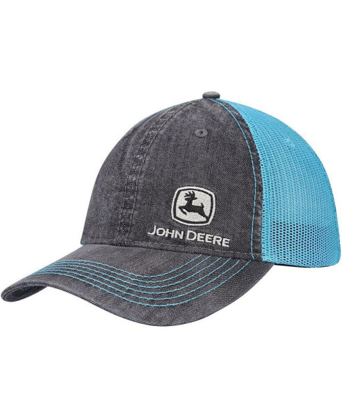 Women's Black John Deere Classic Chambray Trucker Adjustable Hat