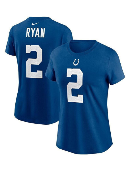 Women's Matt Ryan Royal Indianapolis Colts Player Name & Number T-shirt