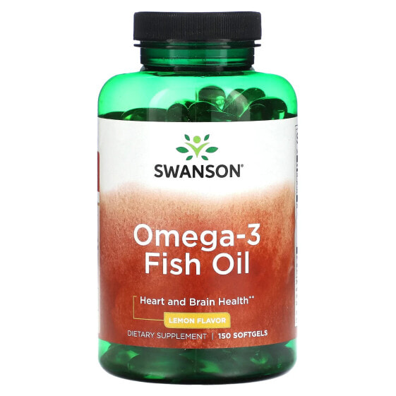 Витамины и БАДы Swanson Рыбий жир Omega-3, Лимон, 150 капсул