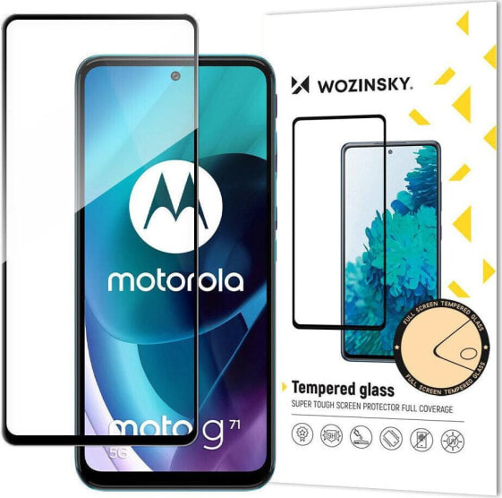 Wozinsky Wozinsky super wytrzymałe szkło hartowane Full Glue na cały ekran z ramką Case Friendly Motorola Moto G71 5G czarny