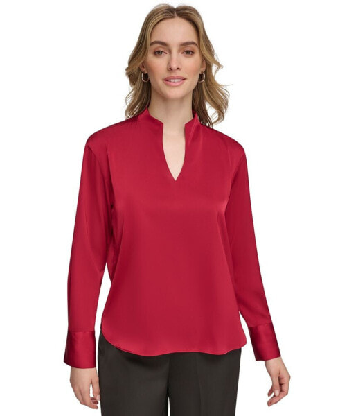 Women's Long Sleeve V-Neck Blouse