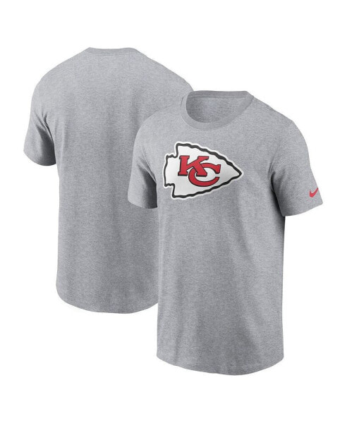 Men's Gray Kansas City Chiefs Logo Essential T-shirt