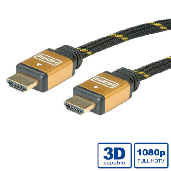 ROLINE GOLD HDMI High Speed Cable - HDMI M - HDMI M 20 m - 20 m - HDMI Type A (Standard) - HDMI Type A (Standard) - 1920 x 1080 pixels - Black - Gold