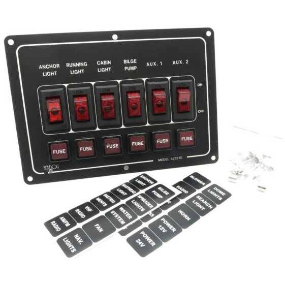 SEA-DOG LINE Aluminium 6 Switches Horizontal Switch Panel