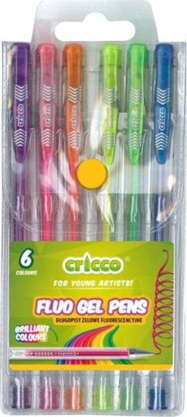 Ручки гелевые флуоресцентные Cricco 6 цветов