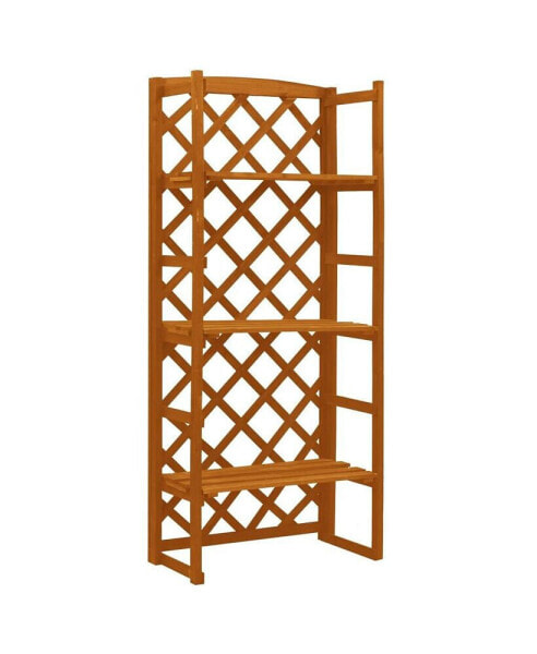 Plant Stand with Trellis Orange 23.6"x11.8"x55.1" Solid Firwood