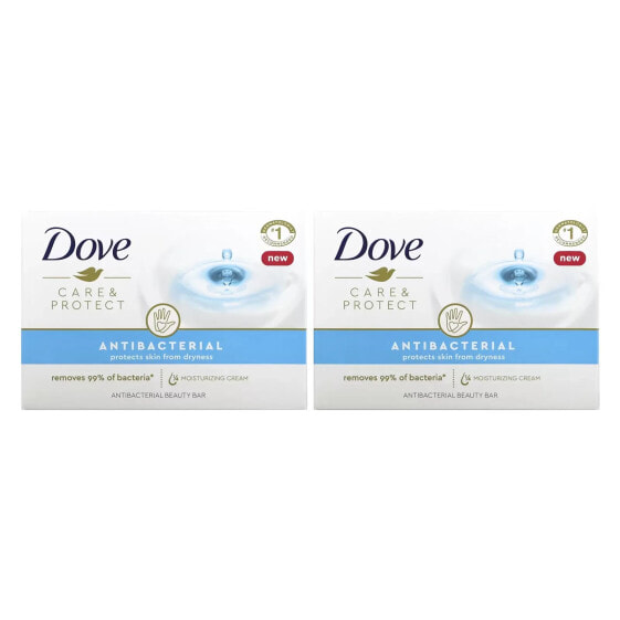 Твердый антибактериальный бьюти-бар Dove Care & Protect, 4 шт. по 106 г