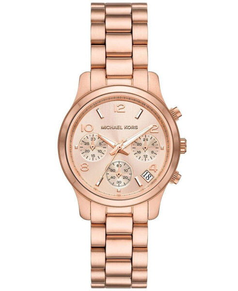 Women's Runway Chronograph Rose Gold-Tone Stainless Steel Bracelet Watch, 34mm