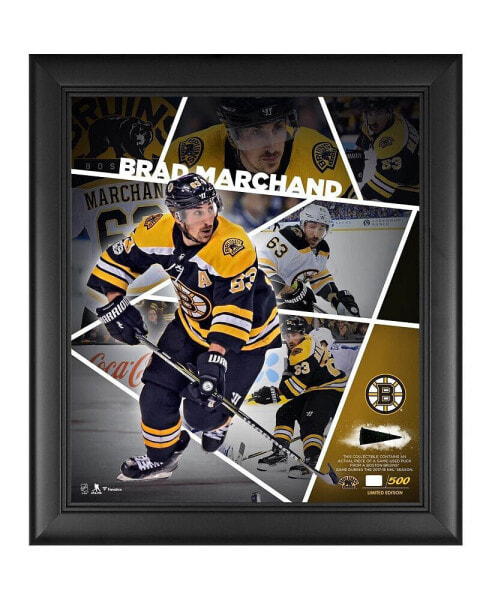 Brad Marchand Boston Bruins Framed 15'' x 17'' Impact Player Collage with a Piece of Game-Used Puck - Limited Edition of 500