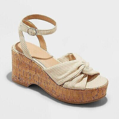 Women's Mellie Wedge Heels - Universal Thread Tan 6.5