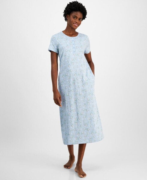 Women's Cotton Printed Nightgown, Created for Macy's