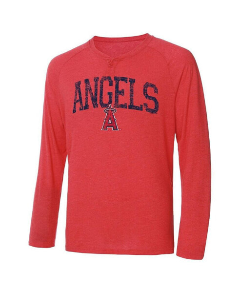 Men's Red Los Angeles Angels Inertia Raglan Long Sleeve Henley T-shirt