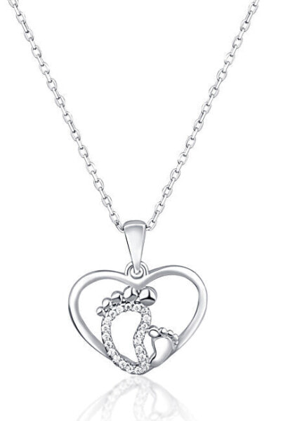 Delicate silver necklace with zircons SVLN0359XI2BI54