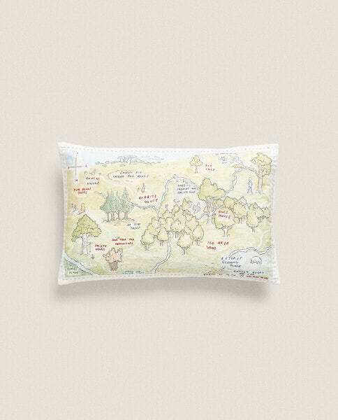 Children’s winnie the pooh map cushion cover