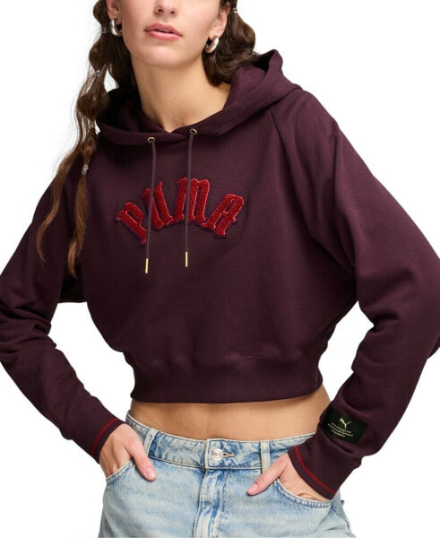 Women's Classic Play Loud Cropped Cotton Hoodie