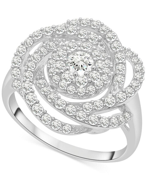 Diamond Ring, 14k White Gold Diamond Pave Knot Ring (1 ct. t.w.), Created for Macy's