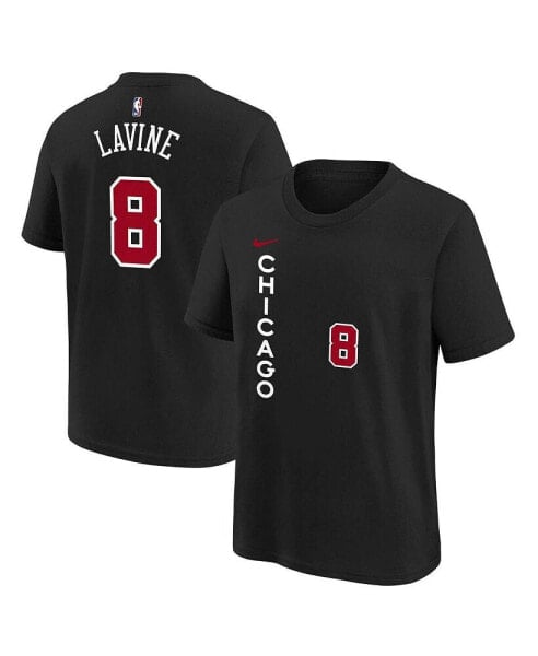 Big Boys Zach LaVine Black Chicago Bulls 2023/24 City Edition Name and Number T-shirt