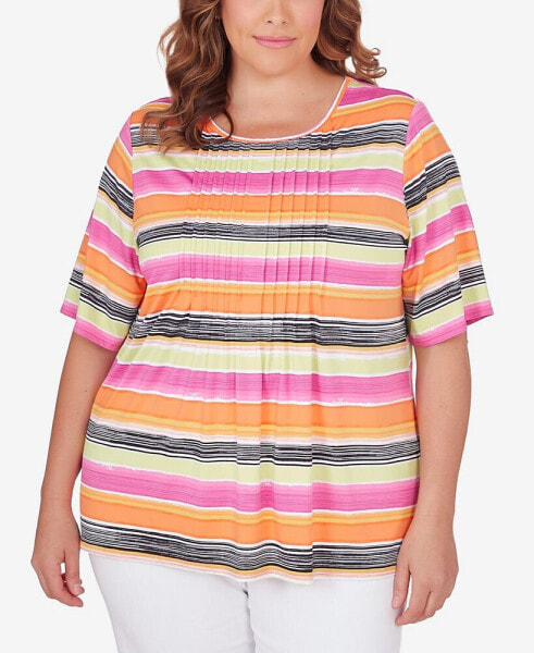 Plus Size Paint Stripe Top