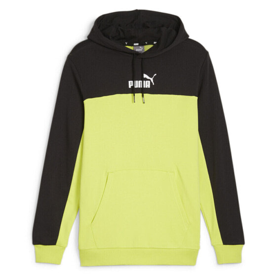 Худи мужское PUMA Essentials Block Pullover черное, желтое