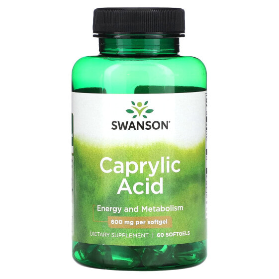 Caprylic Acid, 600 mg, 60 Softgels