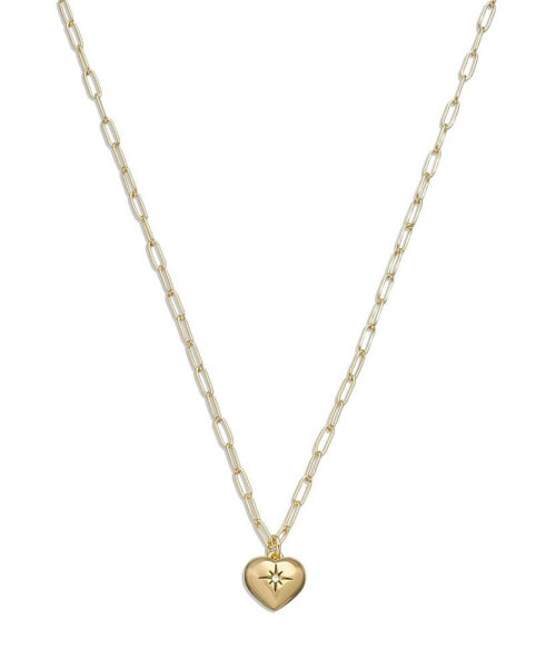 Faux Stone Iconic Heart Pendant Heart Motif Necklace