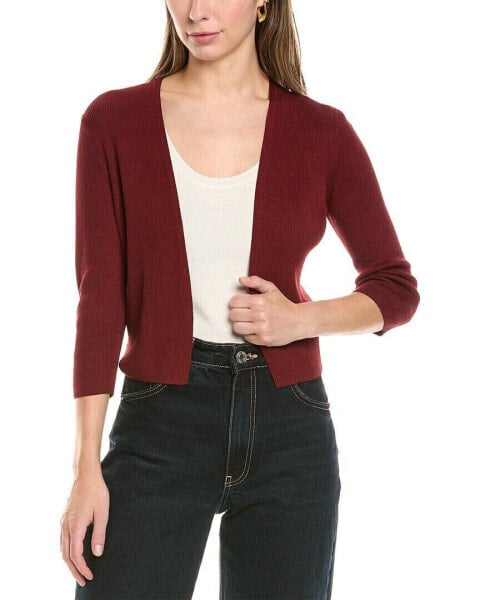 Lafayette 148 New York Cropped Open Front Cashmere Cardigan Women's