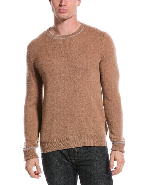 Qi Cashmere Contrast Trim Cashmere Sweater Men's