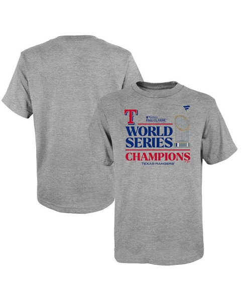 Preschool Boys and Girls Heather Gray Texas Rangers 2023 World Series Champions Locker Room T-shirt