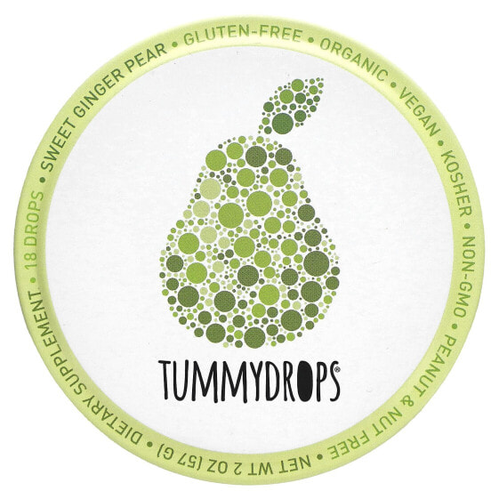 Капли для желудка TummyDrops Сладкий имбирь груша, 18 штук