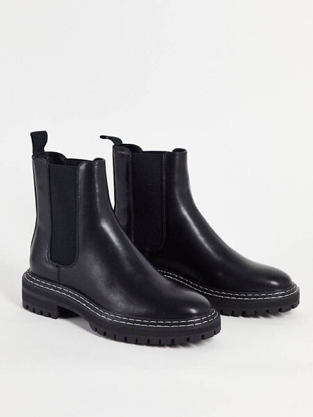 Only chelsea boot with contrast stitch in black