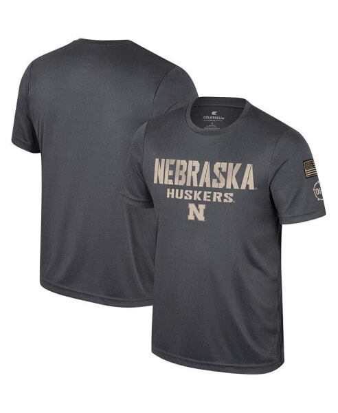 Men's Charcoal Nebraska Huskers OHT Military-Inspired Appreciation T-shirt