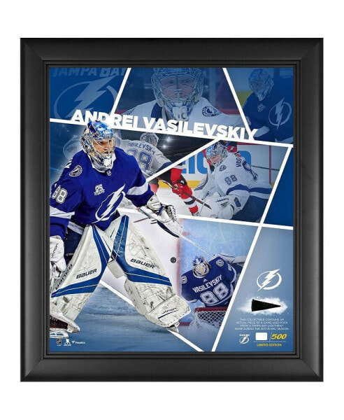 Andrei Vasilevskiy Tampa Bay Lightning Framed 15'' x 17'' Impact Player Collage with a Piece of Game-Used Puck - Limited Edition of 500