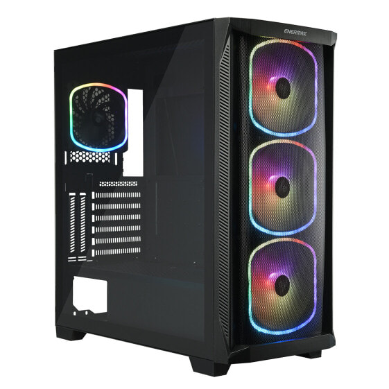 Enermax StarryKnight SK30 - Midi Tower - PC - Black - ATX - EATX - micro ATX - Mini-ATX - Carbon steel - Tempered glass - Blue - Green - Red