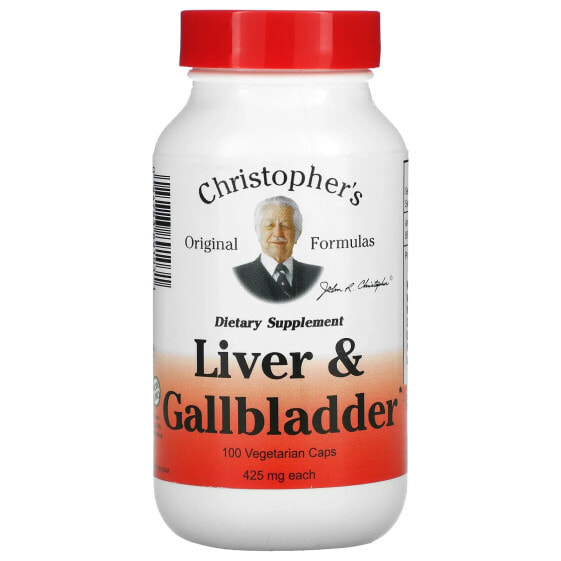 Капсулы для пищеварительной системы Christopher's Original Formulas Liver & Gallbladder, 425 мг, 100 вегетарианских.
