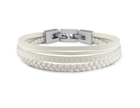 Malibu White Leather Bracelet JUMB01345JWSTWIT / U