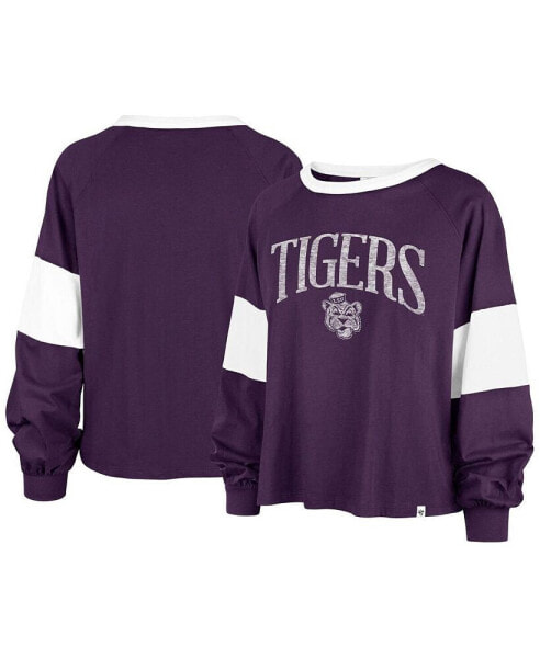 Футболка с длинным рукавом '47 Brand LSU Tigers Purple Distressed для женщин