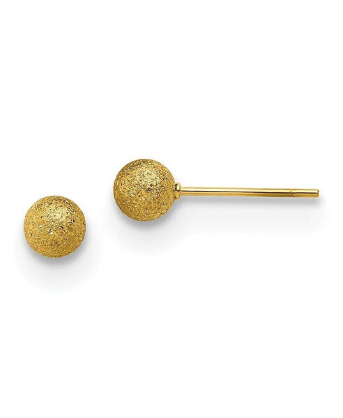 Stainless Steel Polished Laser cut Yellow plated Ball Earrings