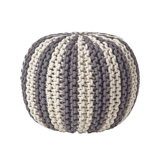 Gestreifter gestrickter Pouf