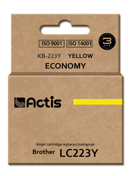 Actis KB-223Y ink (replacement for Brother LC223Y; Standard; 10 ml; yellow) - Standard Yield - Dye-based ink - 10 ml - 1 pc(s) - Single pack